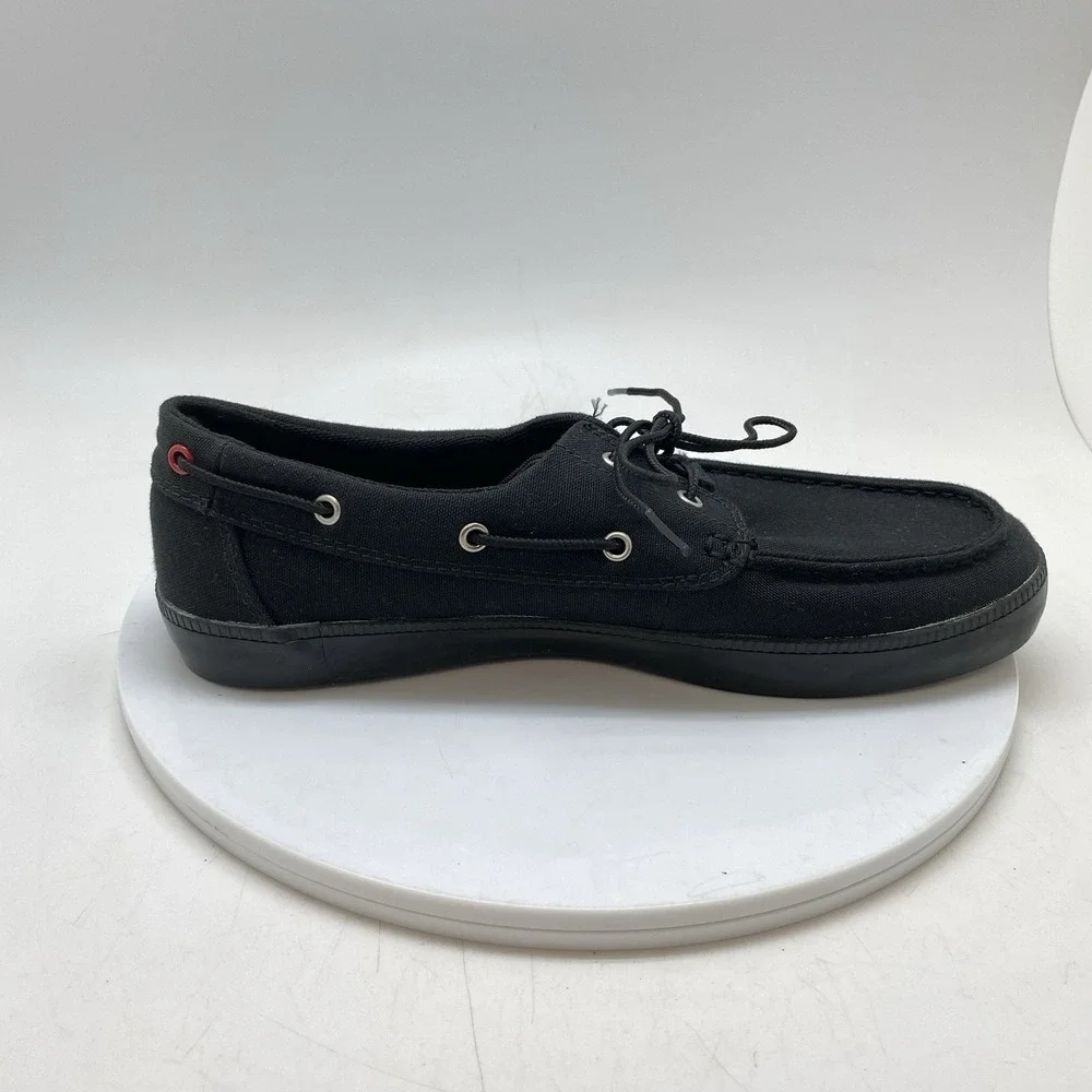Timberland Union Wharf Canvas Boat Shoes Mens 8.5 Black 2-Eye A0841 Casual Shoes